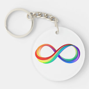 Porte-clés Symbole d'infinité arc-en-ciel stratifié