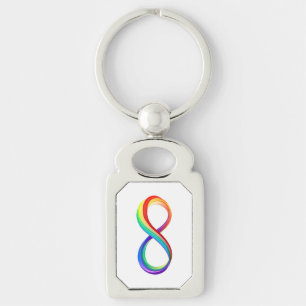Porte-clés Symbole d'infinité arc-en-ciel stratifié
