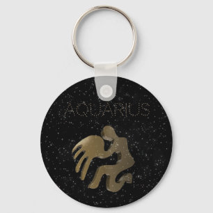 Porte-clés Symbole d'or d'Aquarius