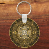 PORTE-CLÉS SYMBOLE D'OR DE CALENDRIER EN PIERRE SUN AZTEC (Recto)