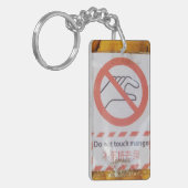 Porte-clés Symbole drôle 'Ne touche pas la mangue' (Devant gauche)