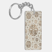 Porte-clés Symbole du Bonheur Double motif - or pastel (Devant gauche)