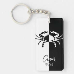 Porte-clés Symbole du cancer Zodiac, Porte - clé noir et bla
