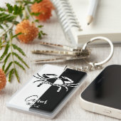 Porte-clés Symbole du cancer Zodiac, Porte - clé noir et blan (Devant droit)