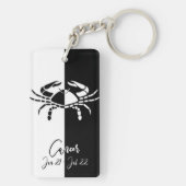 Porte-clés Symbole du cancer Zodiac, Porte - clé noir et blan (Dos)