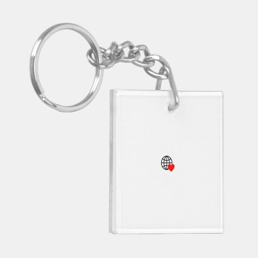 Porte-clés Symbole du coeur rouge créé avec des lignes lisses (Devant gauche)