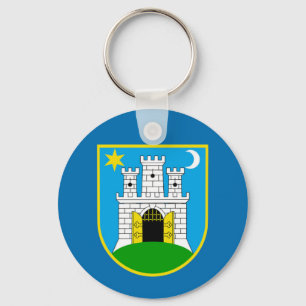 Porte-clés Symbole du drapeau de la ville de Zagreb