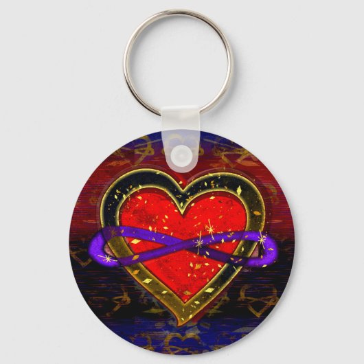 Porte-clés Symbole du drapeau en polyamory Coeur d'infini art (Recto)