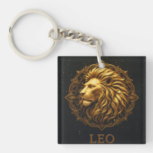 Porte-clés Symbole du Lion d'Or représentant la force, Zodiaq