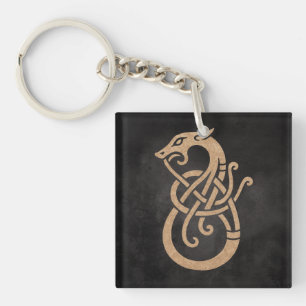 Porte-clés Symbole du nœud du serpent viking doré