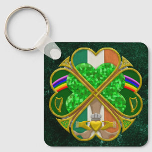Porte-clés Symbole du patrimoine du trèfle celtique Inspiré d