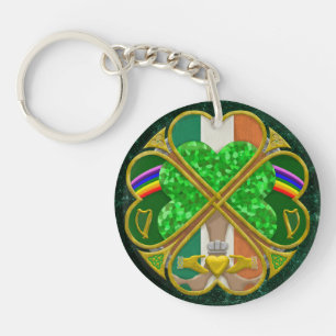 Porte-clés Symbole du patrimoine du trèfle celtique Inspiré d