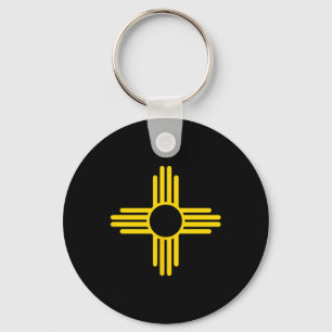 Porte-clés Symbole du soleil jaune Zia du drapeau du Nouveau-