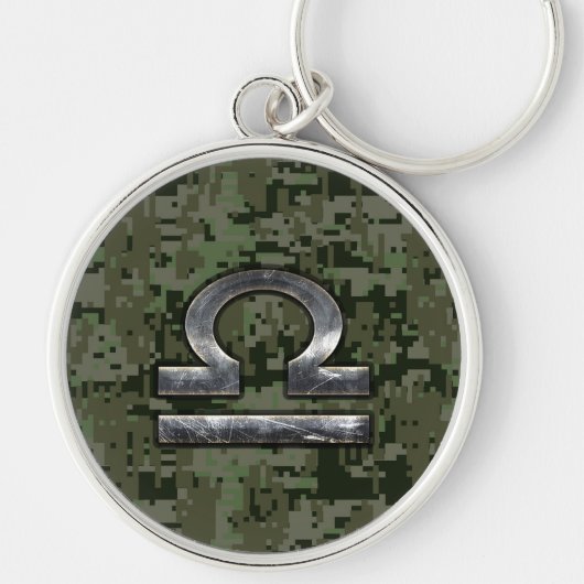 Porte-clés Symbole du Zodiaque de la Libra sur camo numérique (Devant)