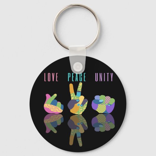 Porte-clés Symbole d'unité de paix d'amour (Recto)