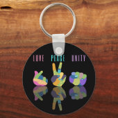 Porte-clés Symbole d'unité de paix d'amour (Recto)