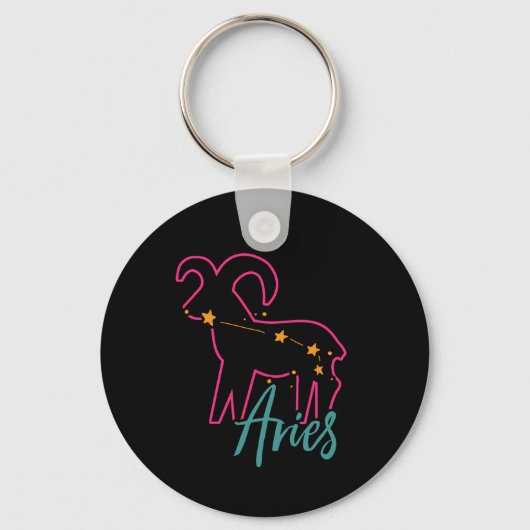 Porte-clés SYMBOLE Étoile Zodiaque Aries Astrologie Anniversa (Recto)