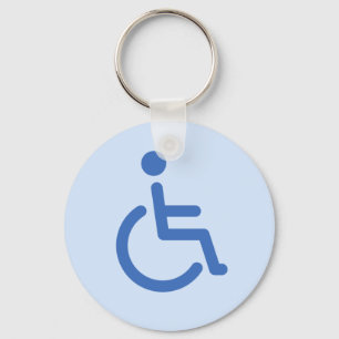Porte-clés Symbole handicapé ou porte - clé bleu de toilett