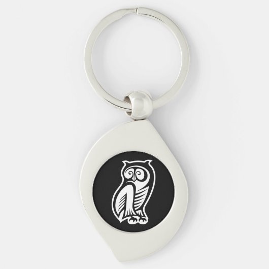 Porte-clés Symbole hibou blanc (Devant)