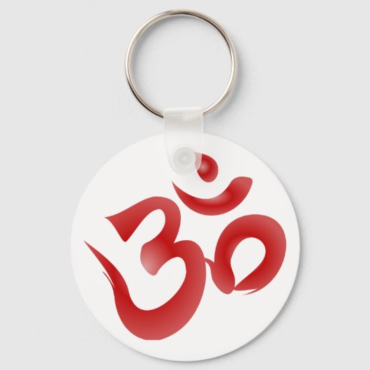 Porte-clés Symbole hindou rouge Om Aum Devanagari Calligraphi (Recto)