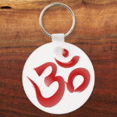 Porte-clés Symbole hindou rouge Om Aum Devanagari Calligraphi (Recto)