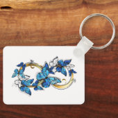 Porte-clés Symbole infini de papillons Morpho bleus (Recto)