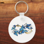 Porte-clés Symbole infini de papillons Morpho bleus (Recto)