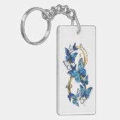 Porte-clés Symbole infini de papillons Morpho bleus (Devant gauche)