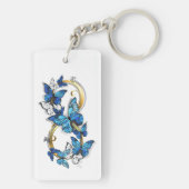 Porte-clés Symbole infini de papillons Morpho bleus (Dos)