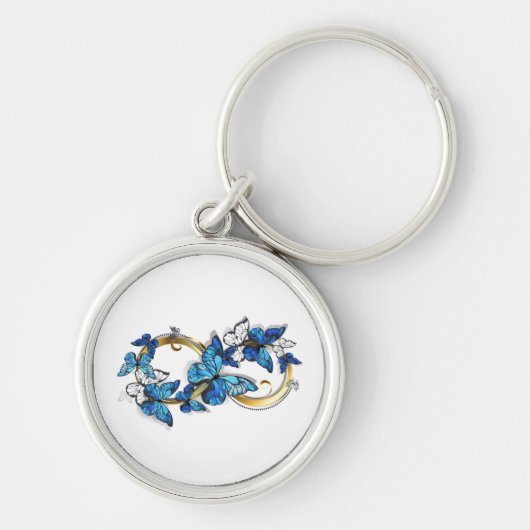 Porte-clés Symbole infini de papillons Morpho bleus (Devant)