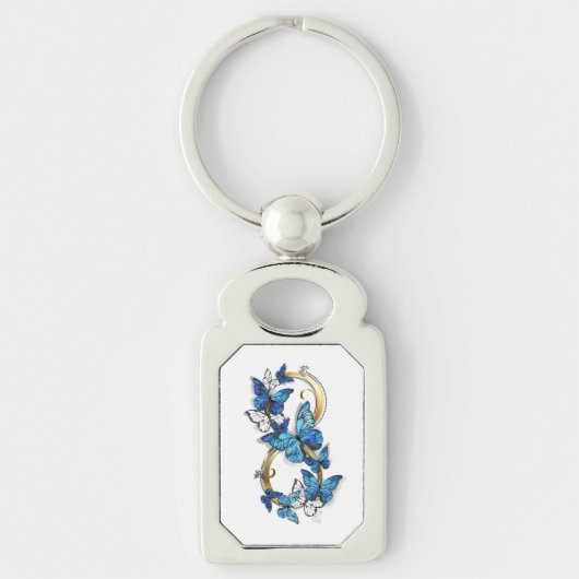 Porte-clés Symbole infini de papillons Morpho bleus (Devant)
