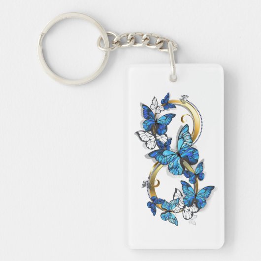 Porte-clés Symbole infini de papillons Morpho bleus (Devant)