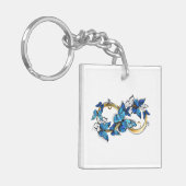 Porte-clés Symbole infini de papillons Morpho bleus (Devant gauche)