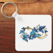Porte-clés Symbole infini de papillons Morpho bleus (Recto)