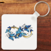 Porte-clés Symbole infini de papillons Morpho bleus (Verso)