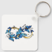 Porte-clés Symbole infini de papillons Morpho bleus (Dos)