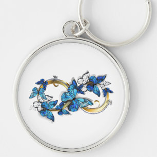 Porte-clés Symbole infini de papillons Morpho bleus