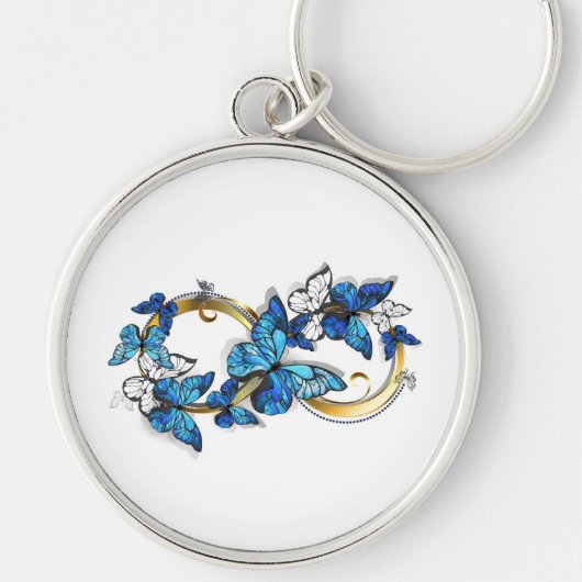Porte-clés Symbole infini de papillons Morpho bleus (Devant)