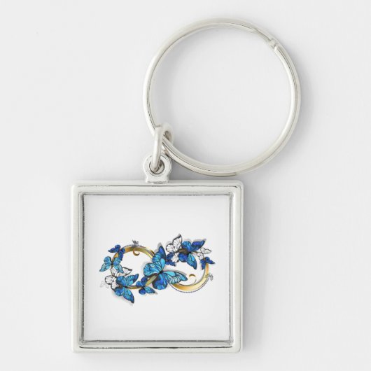 Porte-clés Symbole infini de papillons Morpho bleus (Devant)