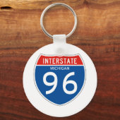 Porte-clés Symbole Interstate 96 - Michigan (Recto)