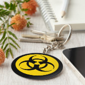 Porte-clés Symbole jaune du risque biologique (Côté)