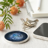 Porte-clés SYMBOLE LÉO Zodiaque Astrologie Lion bleu (Côté)