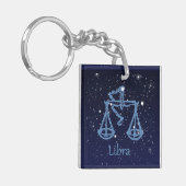 Porte-clés Symbole Libra Constellation et Zodiac avec étoiles (Devant gauche)