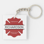 Porte-clés Symbole logo rouge du pompier personnalisé (Dos)