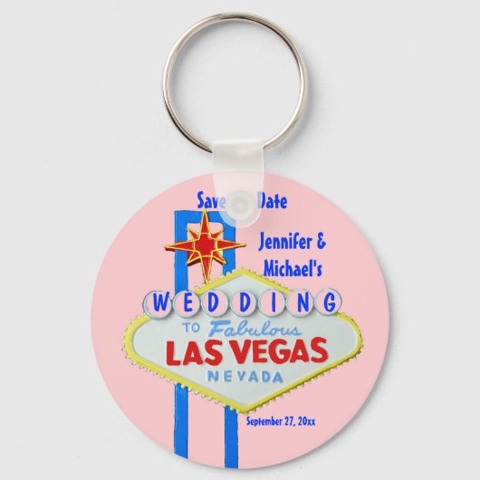 Porte-clés SYMBOLE Mariage customisé Las Vegas (Recto)
