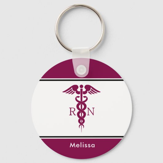 Porte-clés Symbole Médicale simple Red Caduceus Nurse (Recto)