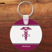 Porte-clés Symbole Médicale simple Red Caduceus Nurse (Recto)