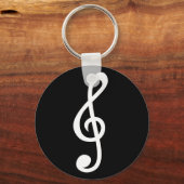 Porte-clés Symbole minimaliste de notes musicales de Clef sim (Recto)