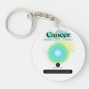 Porte-clés Symbole moderne Zodiaque Cancer Quote d'eau Élémen