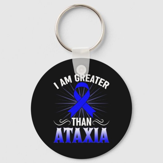 Porte-clés Symbole neurologique Hémiataxie Bleu Ruban (Recto)
